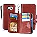 Galaxy S7 Edge Case, S7 Edge Case, TabPow 9 Card Slot Series - Wallet Folio PU Leather Case Cover with Detachable Magnetic Hard Case for Samsung Galaxy S7 Edge, Brown
