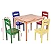 Costzon Kids Table and Chair Set, 5 Piece Wood Activity Table & Chairs for Children Arts Crafts, Homework, Snack Time, Preschool Furniture, Gift for Boys Girls, Toddler Table and Chair Set, Multicolor