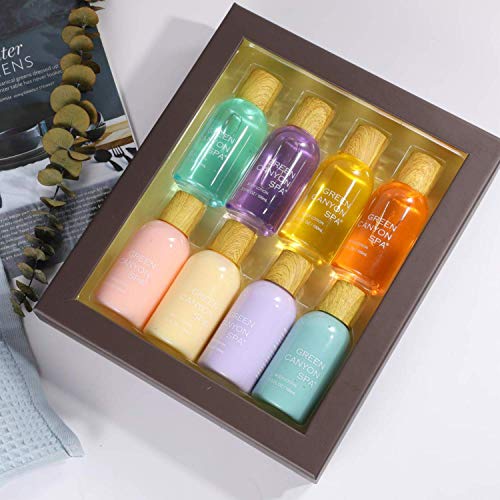 Bath Gift Set for Women Includes 4 Fragrance Body Lotion and Shower Gel, Best Christmas Birthday Gift for Women- Pack of 8 with Travel Size, 3.5oz Each Bottle