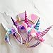 Unicorn Headband, HMGOOD Unicorn Headband Horn Headdress Glitter Ears for Kids Birthday Halloween Christmas Party Birthday Cosplay Costume White