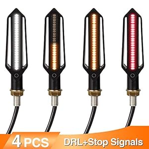 Yizhet 4 stks Vloeiende Motorfiets Indicatoren Motorfiets 24 LEDs Richtingaanwijzer Verlichting Waterdichte 12 V…