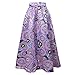 Uideazone Women African Print Skirts Pleated Flared Full Cricle Maxi Skirts Dress Purple Large Style-1