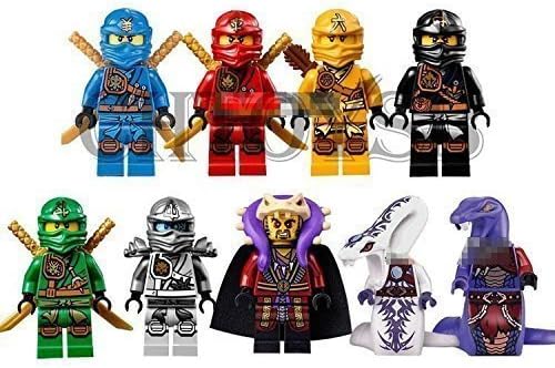 Ninja 9pcs/set Ninjago Lloyd Skylor Zane Cole Jay Kapau Building Toy with Sticker collection from NW Store(Without Original Box)