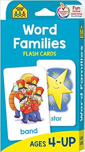 School Zone - Word Families Flash Cards - Ages 4 and Up, Preschool and Up, Beginning and Ending Sounds, Rhymes, and More, by School Zone Staff