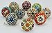 DORPMARKET JSR 10 Pieces Set Dotted Ceramic Cabinet Colorful Knobs Furniture Handle Drawer Pulls