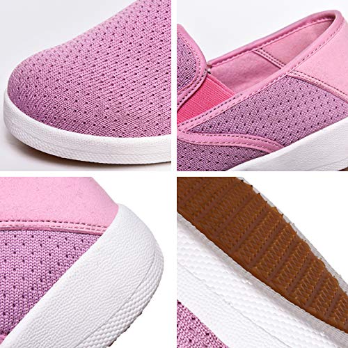 CARENURSE Women Fashion Sneaker Slip on Walking Shoes Summer Comfort Breathable for Daily,Pink
