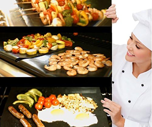 Henry Pro Set 2 Non-stick BBQ Grill &amp; Baking Mat - Heavy Duty, Heat resistant, Durable, Reusable, Easy to Clean - Barbecue, Outdoor, Gas, Cooking, Charcoal, Electric - As seen on tv - 8 years Warranty