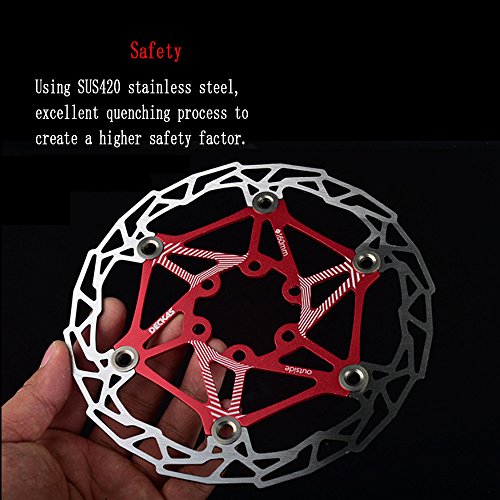 OneDream 160mm Ultra-light Float Bicycle Brake Disc Bike Floating Pads Parts 6-Bolt Rotor for Most MTB Mountain Road BMX Cycling Accessories 6 Bolts Rotors (Green) - Thumbnail 4