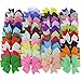 Baby Girls Boutique Grosgrain Ribbon Pinwhell Hair Bows clips For Teens Babies Kids Toddlers Set Of 40 Colors