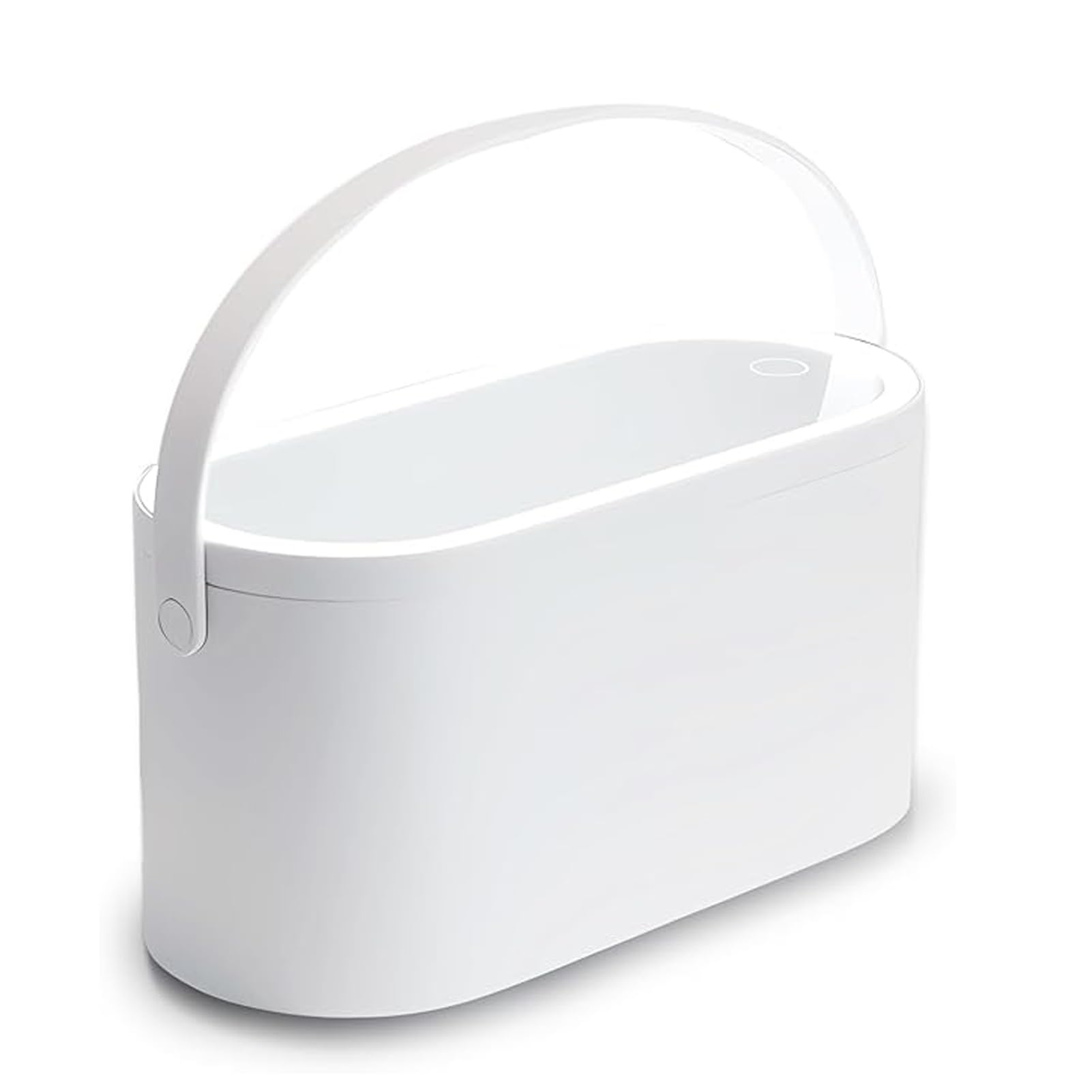 ipalmay Premium Travel Vanity Box with Adjustable LED Cosmetic Mirror Light - Portable Waterproof Beautifect Makeup Box Nail Polish Jewellery Organiser for Women Girls Princess Travelling, White