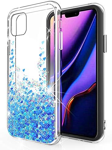 SunStory Designed for iPhone 11 Pro Max Case,Luxury Fashion with Moving Shiny Quicksand Glitter and Double Protection with PC Layer and TPU Bumper Case for iPhone 11 Pro Max (6.5 Inch) Phone (Blue)