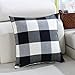 TEALP Buffalo Check Throw Pillow Cover - 18x18 inch Linen Cotton Decorative Pillow Case Home Sofa Cushion, Farmhouse Fall Home Decor, Set of 2 Black and White