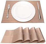 CM&A Placemats - Table Mat - Vinyl Mat - PVC Kitchen Placemats - Heat Resistant - Stain Resistant - Anti Skid Mat - Washable Placemats - Placemats Set of 4