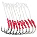 Easy Catch 50 Pack Fishing Assist Hooks 420 Stainless Steel Jigging Assist Fishing Hooks with PE Line