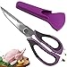Sunkuka Kitchen Scissors Stainless Steel 8-in-1 Multi-Purpose Heavy Duty Shears for Chicken, Poultry,Fish,Meat,BBQ,Vegetables and Herbs – Come Apart With Magnetic Holder