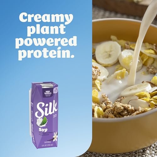 SILK SHELF-STABLE SOY MILK SINGLES, VERY VANILLA, DAIRY-FREE, VEGAN, NON-GMO PROJECT VERIFIED, 8 OZ., 6 PACK