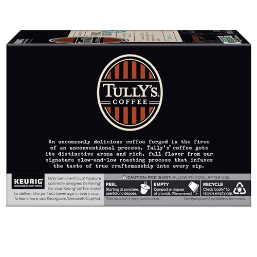 TULLY’S COFFEE FRENCH ROAST, KEURIG SINGLE SERVE K-CUP PODS, DARK ROAST COFFEE, 60 COUNT, (PACK OF 10)