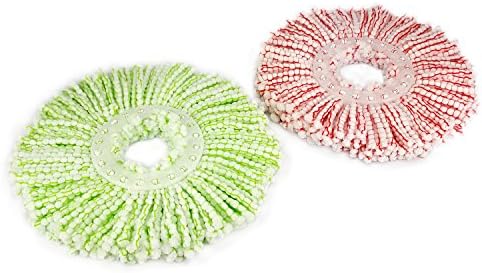 EGOFLEX Spin Mop Replacement Microfiber Mop Head [2-Pack - Lime &amp; Pink]