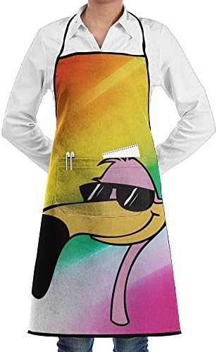 Flamingo With Sunglasses Men &amp; Women Bib Chef Kitchen Apron With Pockets