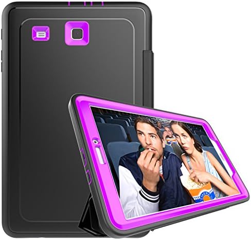 Samsung Galaxy Tab E 9.6 Case T560,Luckycheng 3in1 Slim Heavy Duty Shockproof Rugged Armor Three Layer[Hard PC+Silicone]Hybrid High Impact Resistant Defender Protective Cover with Screen Protector