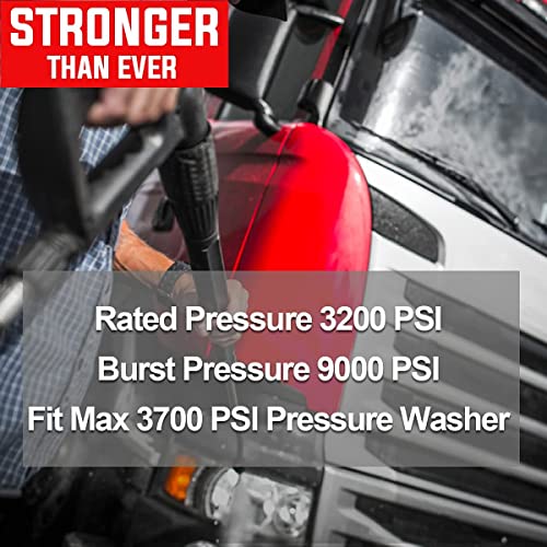 YAMATIC Super Flexible Pressure Washer Hose 50FT X 1/4", Kink Resistant Real 3200 PSI Heavy Duty