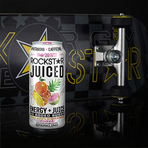 Rockstar Juiced Energy Drink, Pineapple Orange Guava, with Caffeine and