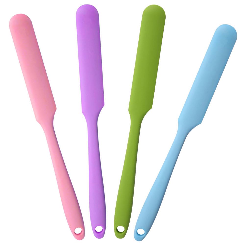4 Pcs Non- Stick Wax Spatulas Skidproof Wax Spatulas Silicone Spatulas Reusable Hair Removal Waxing Applicator for Home Salon Body Use