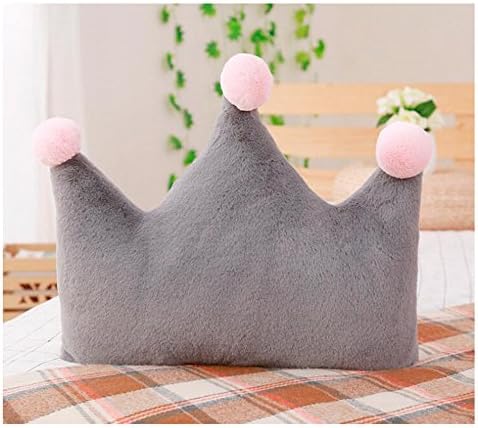 HYL World 19.7" Stuffed Crown Shaped Soft Plush Pillow Toy - Gray