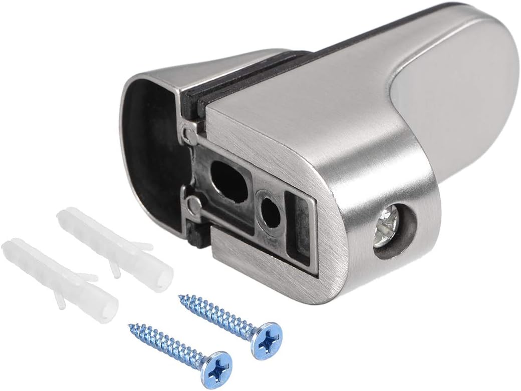 sourcingmap Glass Shelf Bracket Wall Mount Adjustable Zinc Alloy Brushed Nickel Clamp for 3-20mm Thickness 4pcs - Image 4