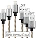 3 Pack 3FT 6FT 10FT Extra Long Premium Nylon Braided iPhone Lightning Cable Charging Cable USB Cord for iPhone SE 6S, 6S Plus, 6Plus, 6,5S 5C 5,iPad Mini, Air,iPad5,iPod Compatible with iOS9 (Golden)
