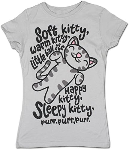 The Big Bang Theory American Sitcom TV Series Soft Kitty Juniors Size Fitted Girly Gray T-shirt Tee Shirt L (Grey)