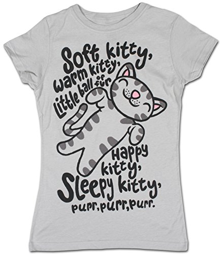 The Big Bang Theory American Sitcom TV Series Soft Kitty Juniors Size Fitted Girly Gray T-shirt Tee Shirt L (Grey)