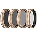 Neewer 4 Pieces Lens Filters Kit for Autel X-Star Drone, Includes CPL ND4 ND8 ND16 Filters, Made of Ultra High Definition Glass and Aluminum Frame (Gold)
