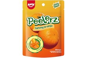 Amos 4D Gummy Peelable Orange Candy, Peelerz Gummy Orange, Fruit Snacks Gluten Free, Resealable 2.19oz Bag (Pack of 3)