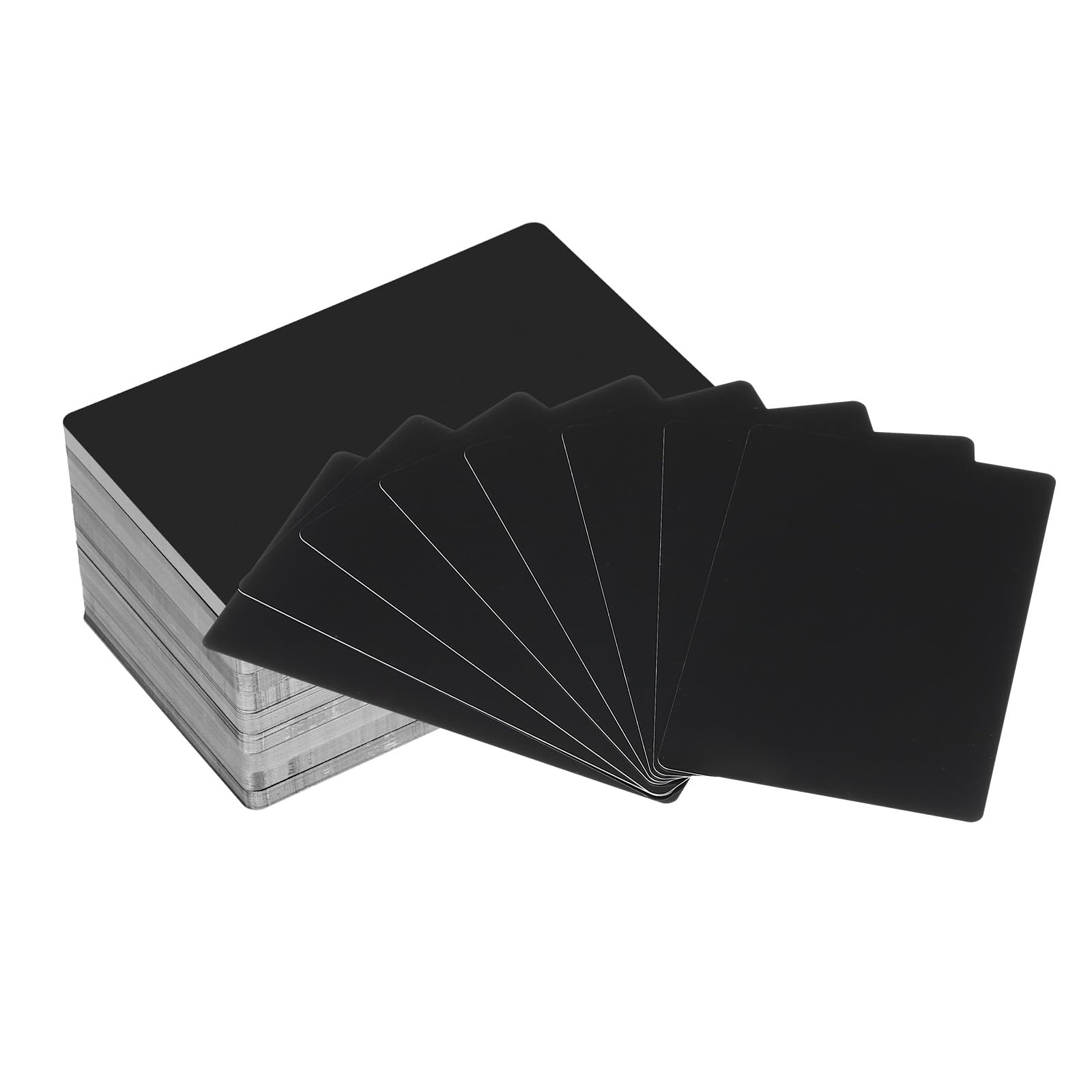 PATIKIL 85.8 x 53.8 x 0.18 mm Metal Business Card, 30 Pcs Aluminum Laser Engraving Blanks Sheets for DIY Gift Office, Black