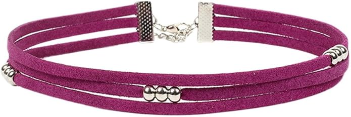 Amazon ウォ２u Woo2u シンプル レディース 女の子 紫色 レザー チョーカー ガールズ ネックレス 首輪 彼女 ジュエリー アクセサリー 誕生日 記念日 プレゼント チョーカー 通販