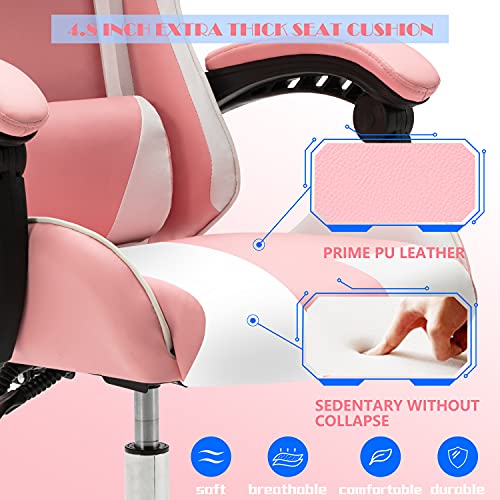 ALEAVIC-Silla-Gamer-Silla-Gaming-de-Respaldo-Alto-Silla-Ergonomica-de-Oficina-Se-Puede-Levantar-y-GirarRosa