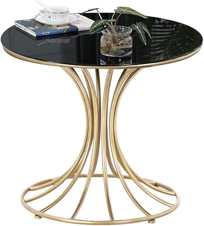 Table Basse Ronde En Verre Trempe Petit Appartement Salle De Sejour Sofa Table Ronde Table De Telephone Table De The Table De Lecture Loisir Table Table De Negociation Black Amazon Fr Cuisine Maison
