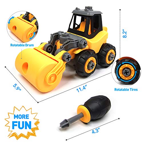 image for WisToyz Take Apart Toys, Toy Vehicles, Toy Road Roller Toddlers Toys, 