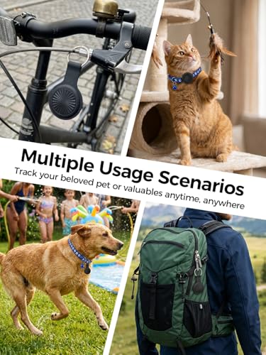 GPS Cat Collar, GPS Dog Collar, Compatible with iOS and Android, No Subscription, IP67 Waterproof, Global Tracking, 7 Day Route Playback, Replaceable Battery, Suitable for Dogs/Cats