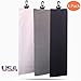 FINGER TEN Golf Towels for Golf Bags with Clip Tri-fold 24''X16'' Value 3 Pack, Waffle Towel for Men Women Cleaning, Hook and Loop in Color Black White Grey