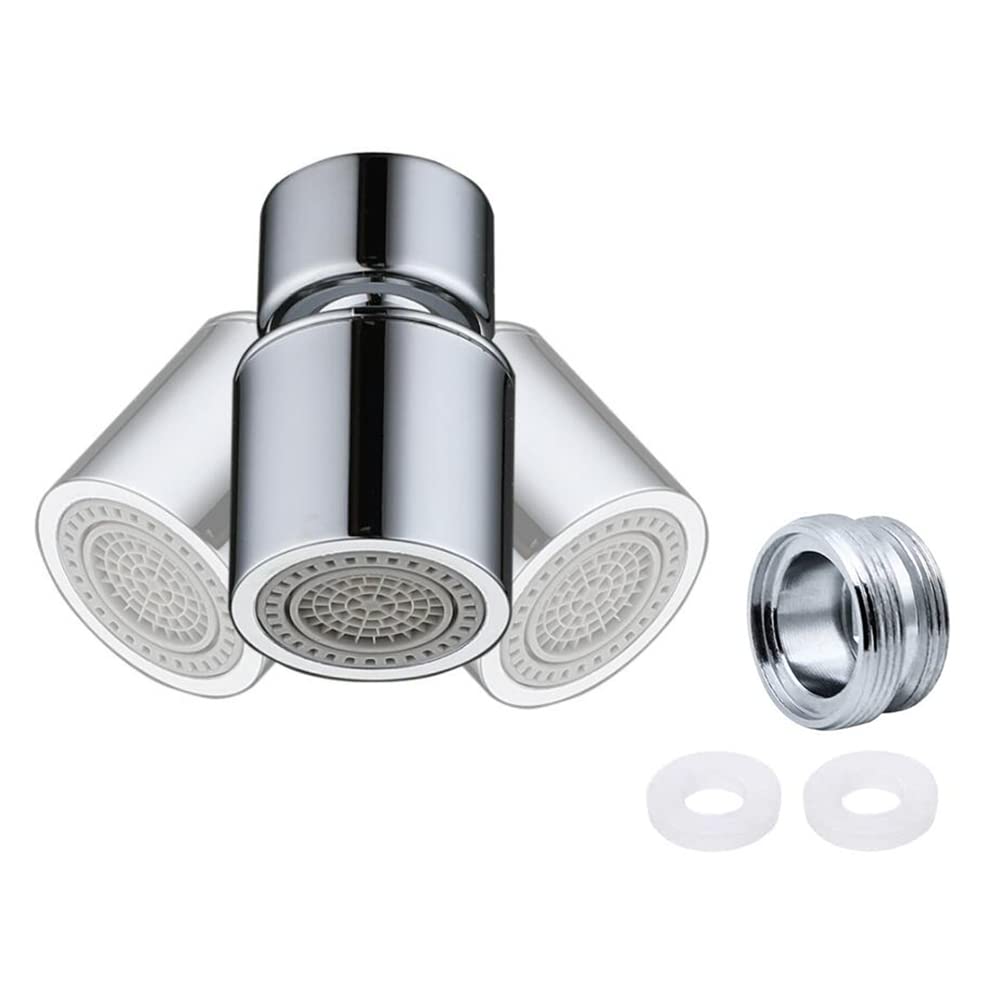 Hsthe Sea Dual Function Tap Aerator 360° Rotatable Tap Aerator Chrome Tap Strainer Tap Attachment Tap Connector, for Tap with M22 Male Thread or M24 Female Thread