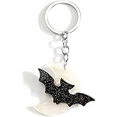 SHTALHST Bat Keychain Halloween Keychain Goth Accessories Acrylic Spooky Gifts for Women Men Birthday Halloween