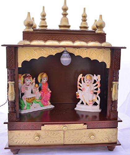 Wooden Home Temple/Wooden Pooja Mandap/Pooja Temple/Pooja Mandir with Bulb