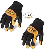 Ironclad YS-RWC-03-M Ranchworx Cowboy Glove (2 Pack), Medium, Black/Tan