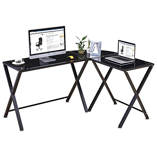 GreenForest L Shape Corner Computer Office Desk PC Laptop Table