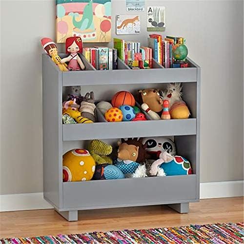 Maybesky Kids Sling Bookcase Wooden Standing Bookcase Home Furniture Storage Bookshelf Storage For Kids' Bookcases, Cabinets & Shelves by HelloHome (Color : Grey, Size : 92x100x35cm)