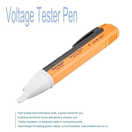Dayons Voltage Tester 90~1000V AC Electric Voltage Power Detector Alert Sensor Tester with LED Light Non-Contact Pen (Yellow)