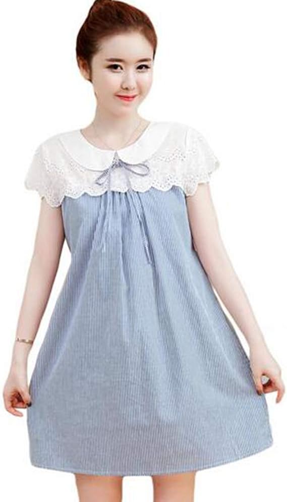 Amazon Co Jp ワンピース マタニティー 授乳服 マタニティ ゆったり 大きいサイズ 妊娠服 Aライン おしゃれ マタニティ 産前 産後 長く使える 授乳服には見えない M L Xl ブルー 服 ファッション小物