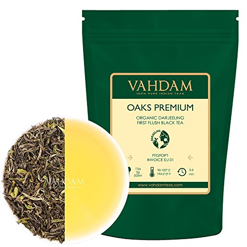 2017 Harvest, Darjeeling Organic First Flush Black Tea, 100% Pure Unblended Black Tea Loose Leaf Sourced Direct from the Darjeeling Tea Estate, (50 Cups), 3.53oz